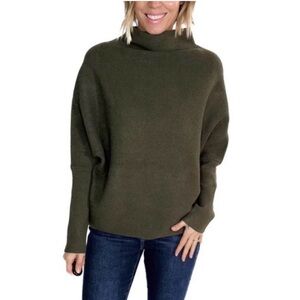 Dolman Mock Neck Olive Green  Sweater